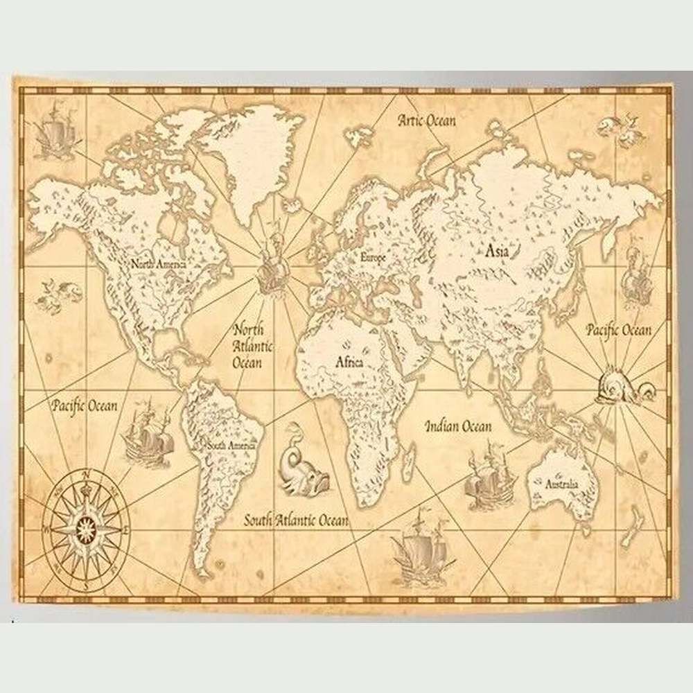 World Map Retro Style Ancient Fabric Tapestry 78.7" x 59" NEW! Home & Garden:Home Décor:Tapestries Style Your Walls